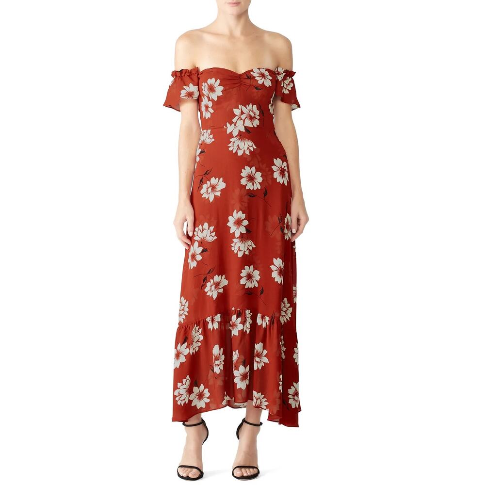 Reformation Butterfly dress in red flowers size 4